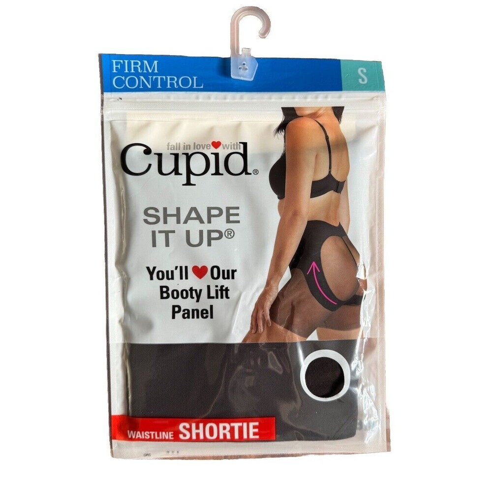 Women's Cupid Firm Control Booty Lift Panel Waistline Shortie black S New NWT